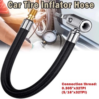 300PSI Black Tire Inflation Hose/Durable Air Pump Extension
