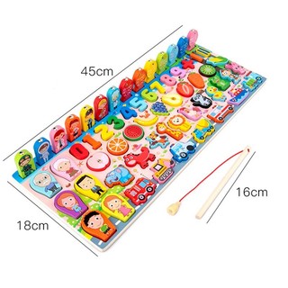 Wood Montessori Educational Toys 7 in 1 Counting Math Learni