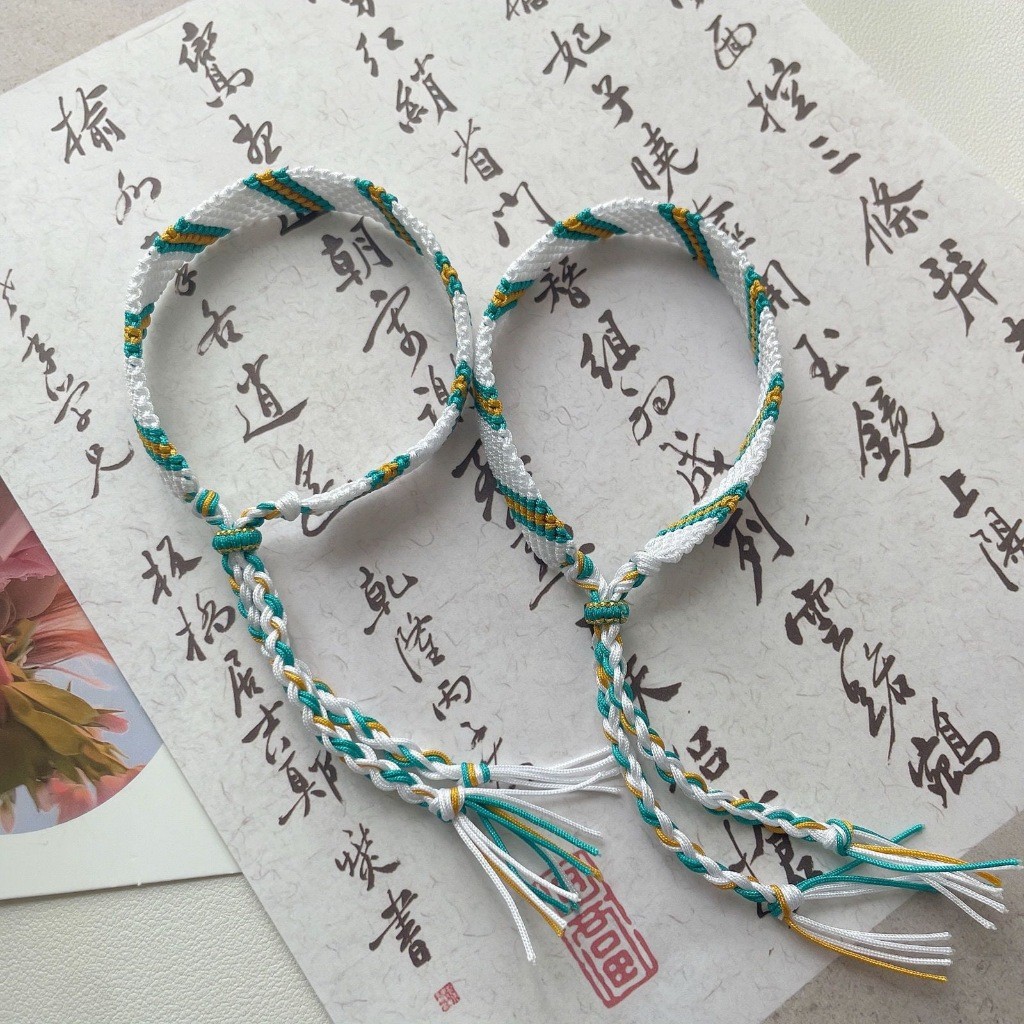 ✨限時低價✨青之箱 藍箱 青春之箱 鹿野千夏 手鏈 腳鏈 校園編織 手工 可調節 DIY定製手繩 成品 動漫周邊同