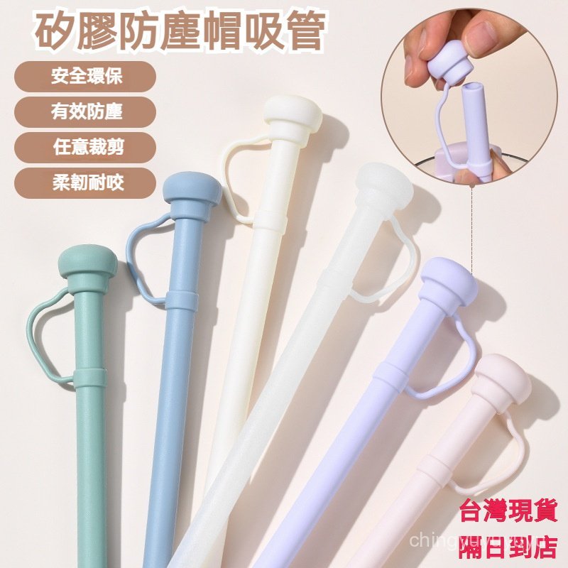 促銷特賣🔥帶蓋加長吸管 食品級矽膠吸管 冰霸杯吸管 耐高溫矽膠吸管 水杯吸管 環保吸管 彈性吸管 防塵耐熱保溫杯配件 A