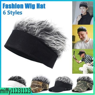 Men Baseball Cap Hairs Wig Baseball Hat Breathable Soft Casu