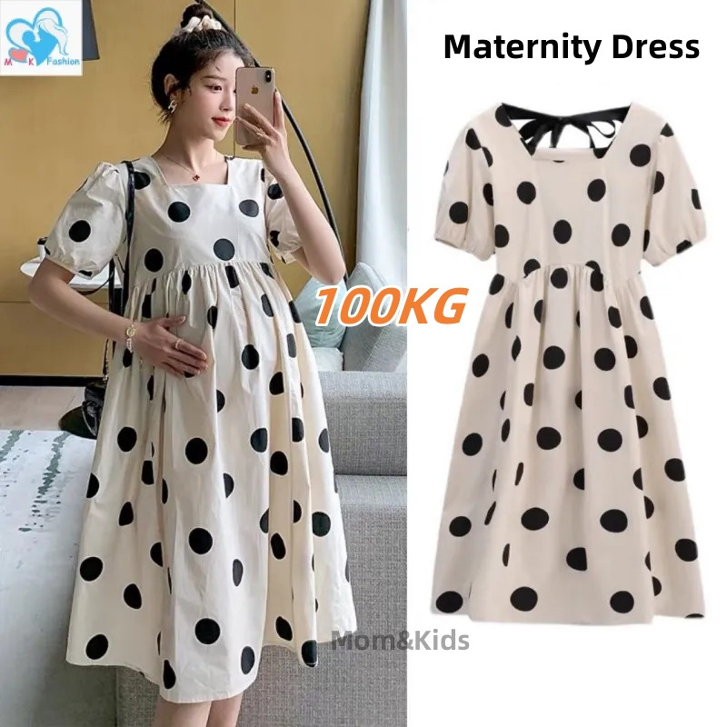 Mom&Kids Maternity Dress Baju Pregnant Long Dress Pregnancy