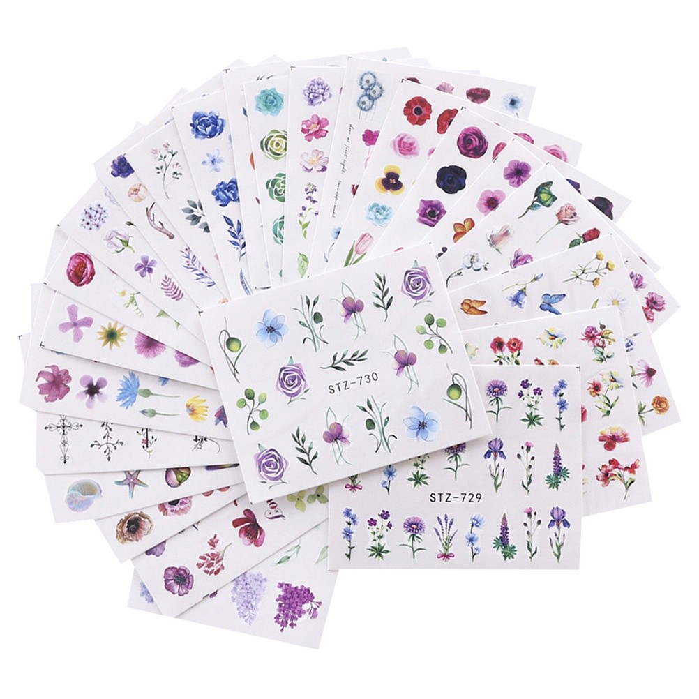 48 Sheets Nail Stickers Nail Art Stickers Flower Nail Sticke
