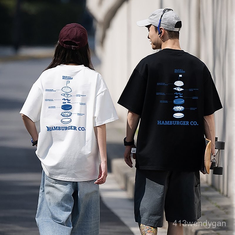 隔日達 蟹堡王秘方 細絨棉 韓係 情侶裝 落肩 五分袖 寬鬆 T恤 短袖 短T 男裝 男生衣服 上衣