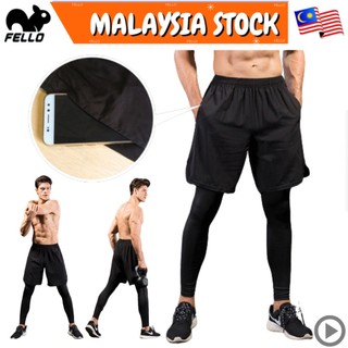 Long Bottoms Men (Fake 2 Pcs) Long Pant Sportswear Trousers