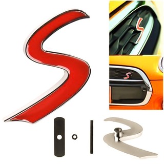 Red Mini S Logo Badge Front Grille Emblem Mini Cooper R50 R5