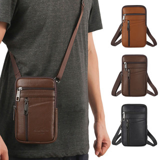 Men's Portable MINI Leather Shoulder Bag Crossbody Phone Bag