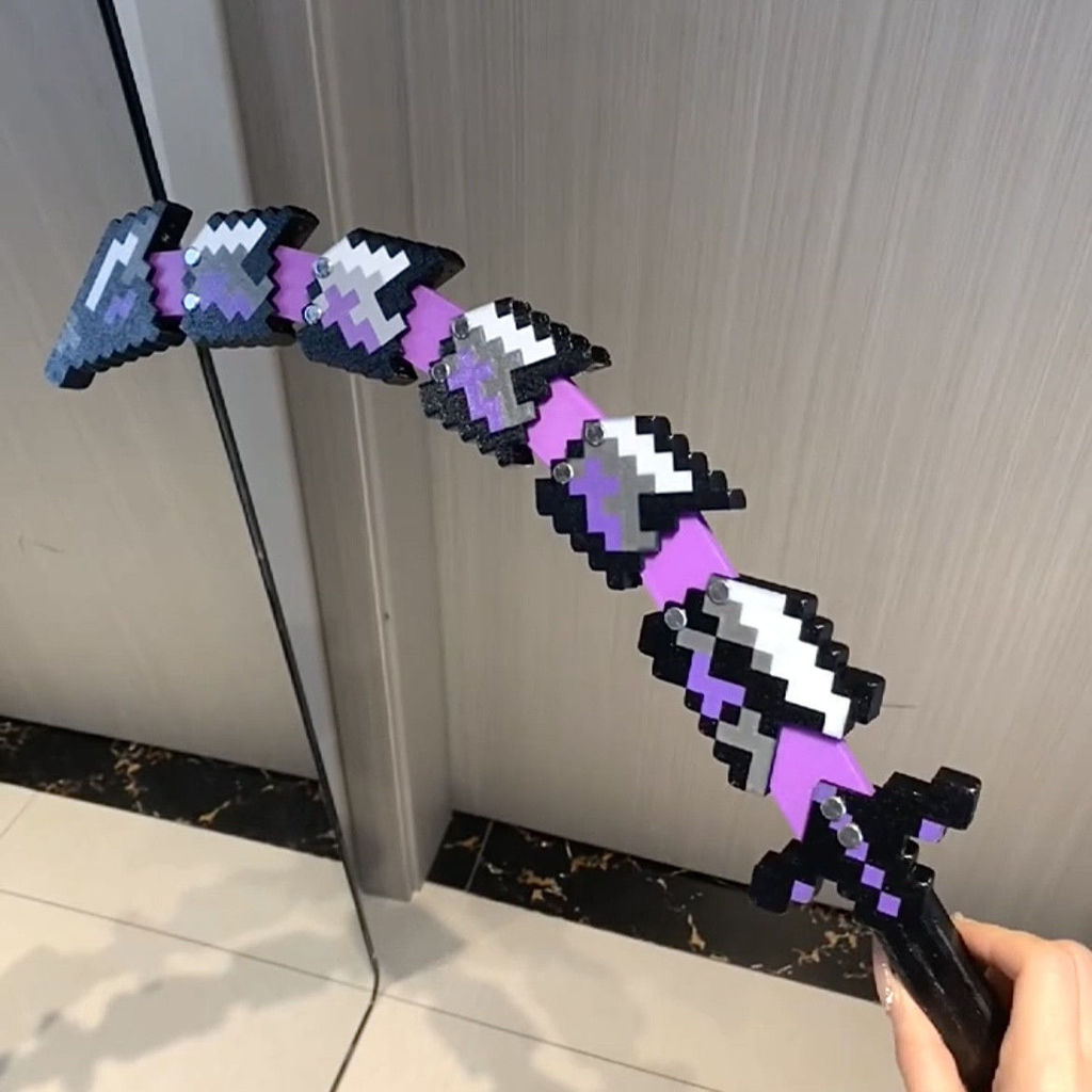 10/25🚚我的世界煩人的村民係列週邊噬魂蛇刃戰神之刃3D打印玩具武器擺件