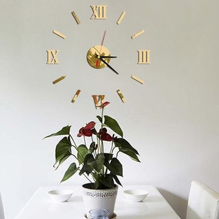 3D DIY Wall Clock Roman Number Frameless Wall Clock 3D Home