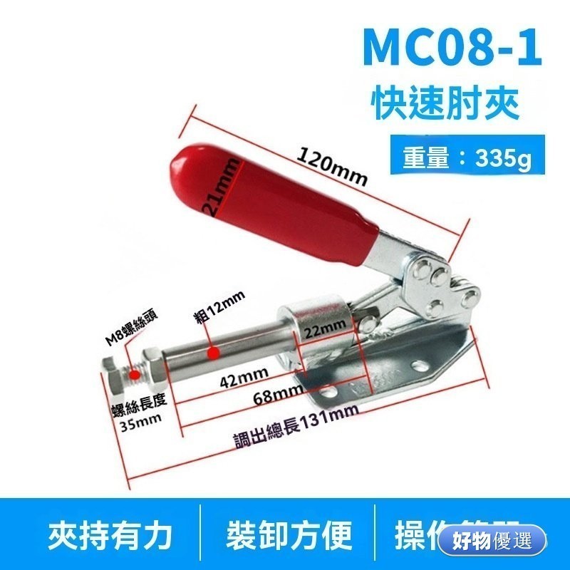 【佳品優選-定位夾】臺灣發貨木工推臺鋸靠山定位夾具 GH-36020工裝夾鉗 推拉式快速夾