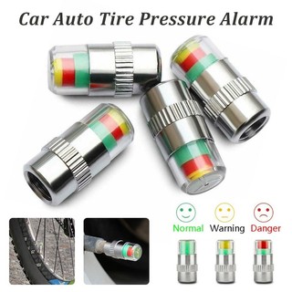 4Pcs Car Tire Valve Caps Pressure Gauge Monitor 3 Color Eye