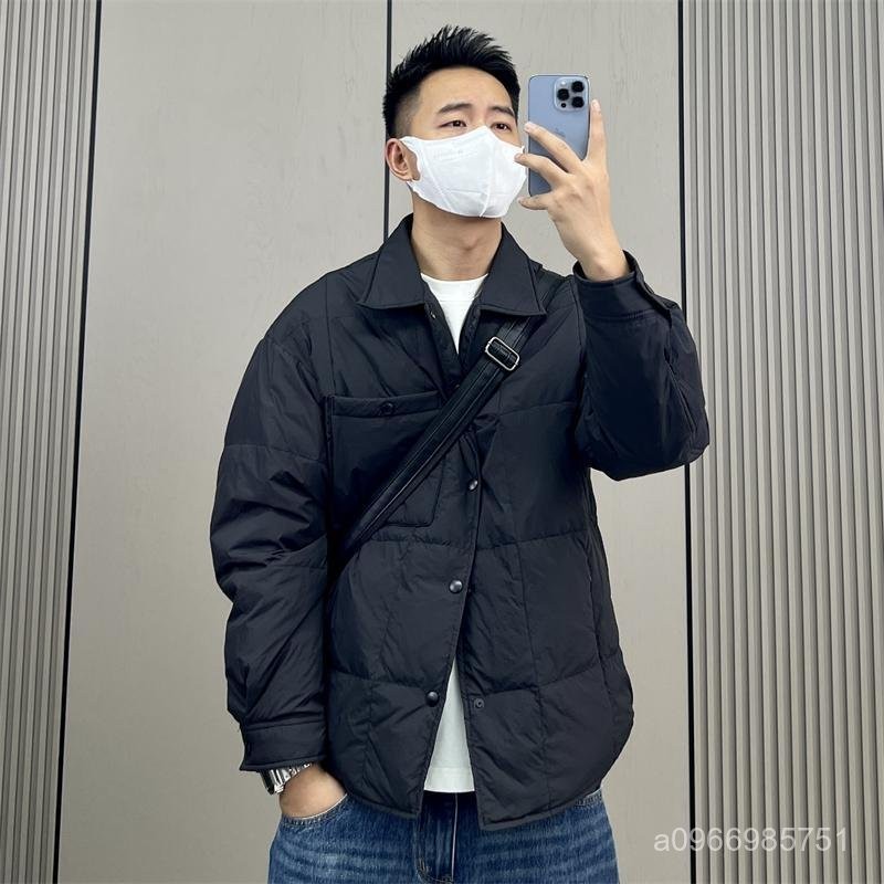 【ASDF】臺灣出貨 免運 薄款羽絨男 300斤加大碼冬季輕薄保暖羽絨服男潮流休閒百搭簡約寬鬆加肥外套 IHMF