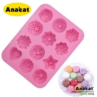 12 Cavities Flowers Shape Silicone Soap Mold Ice Lattice Cak