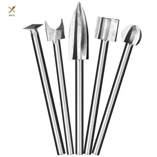 5PCS Wood Engraving Drill Bit Set,Milling Cutters Steel Shar