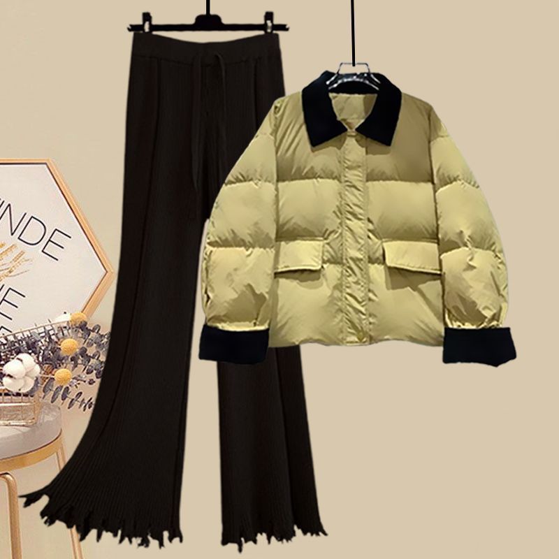 Helisa 允梨 女裝 冬季女裝 穿搭女裝 氣質女裝 外套女 收腰 闊腿褲 兩件套女裝 大尺碼女裝 韓版女裝 套裝女