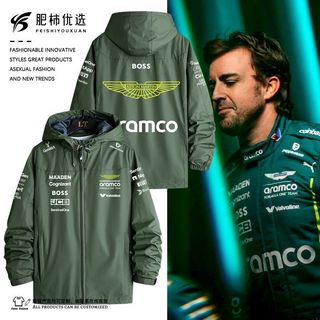 2025F1賽車服阿斯頓馬丁14號Alonso 阿隆索機車夾克外套沖鋒衣（~/~優優）