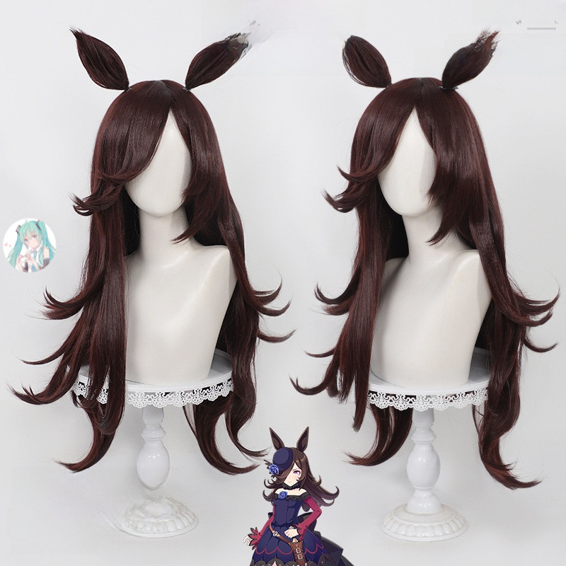 台灣出貨 加急免運 賽馬娘cos假髮PrettyDerby米浴cos假髮RiceShower耳朵馬尾 私人設計假髮 同款