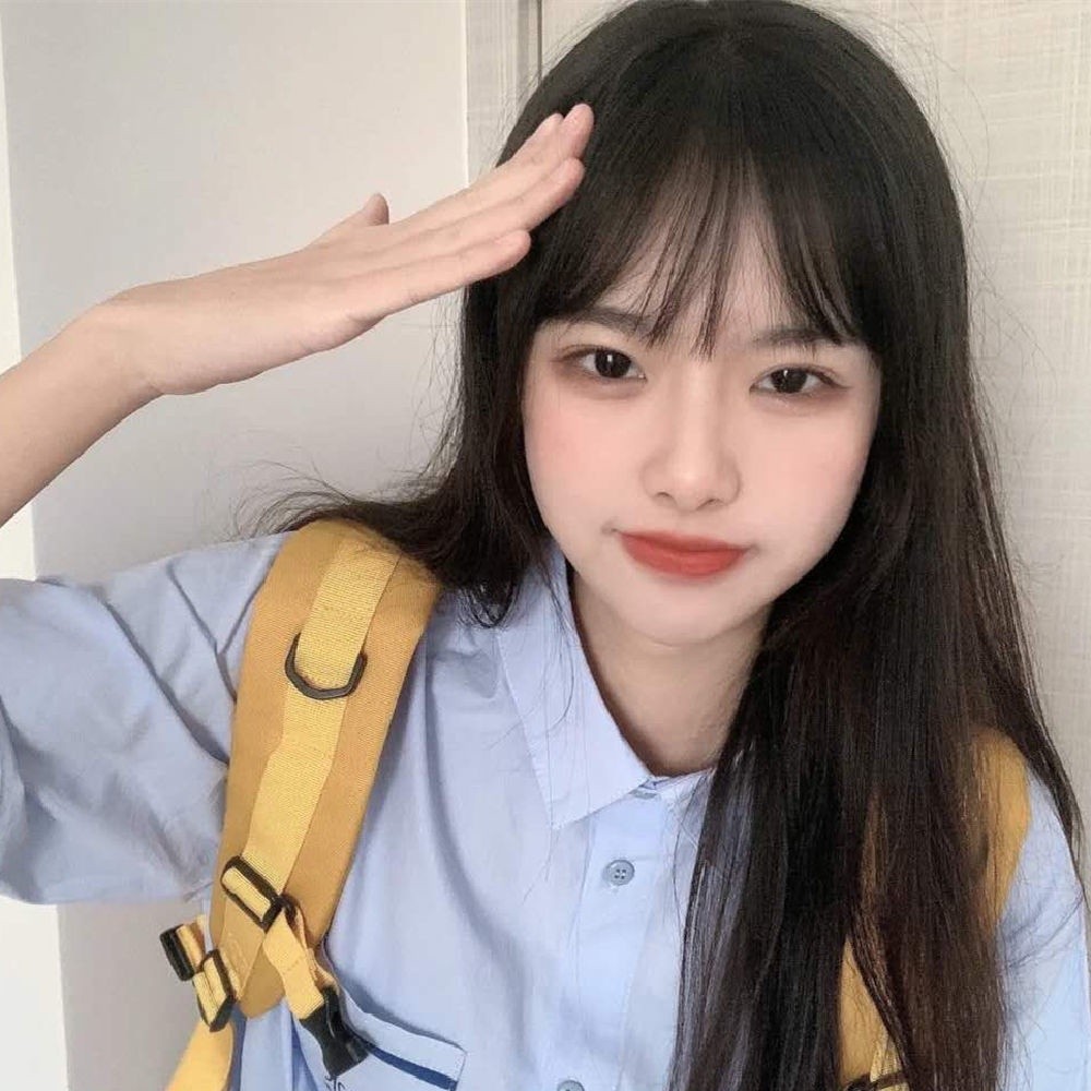 🔥限時下殺🔥假發女長直發娃娃領萬星中學校服套頭清水一中校服短款刺繡襯衫