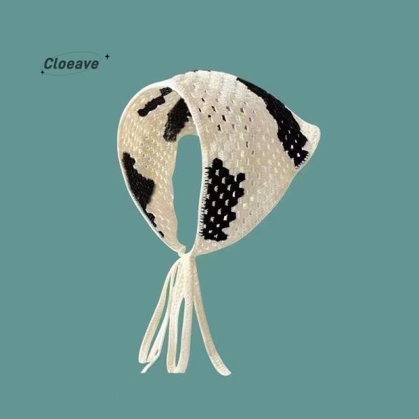 滿199出貨·韓系針織鉤花三角巾 法式甜美鏤空頭巾▎透氣防曬帽子女 海邊穿搭小資配件 髮飾帽子兩用IG打卡款 軟板帽子