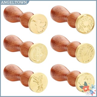 Retro Plant Pattern Wood Handle Sealing Wax Seal Stamp Post