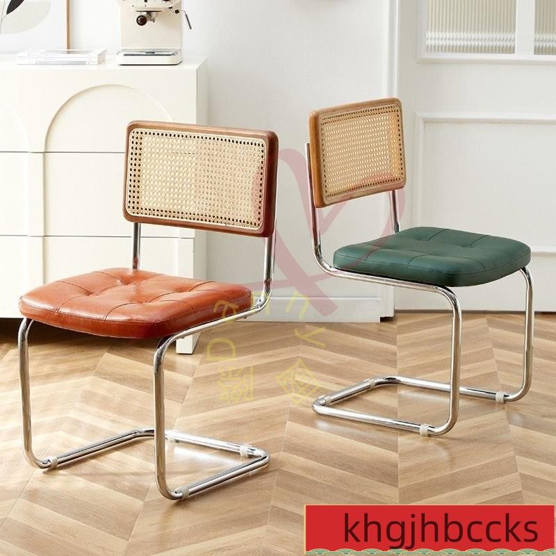 新竹仿藤編椅子 辦公椅 餐椅 北歐家用餐椅 複古風咖啡廳酒店 客廳中古椅 化妝椅 電腦椅 椅子 弓形椅 實木椅