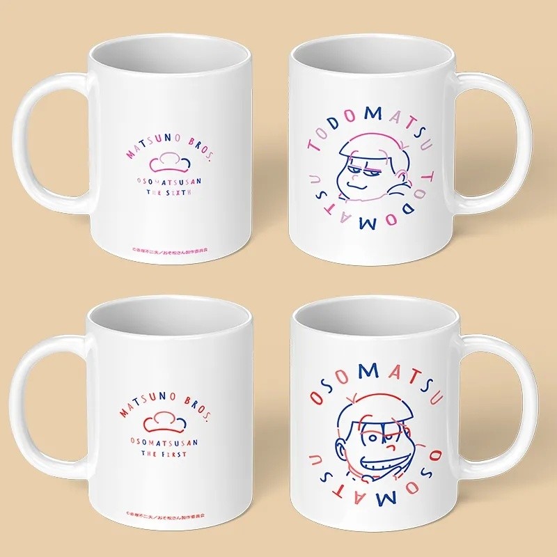 💗おそ松さん💗阿松 阿松動漫週邊馬克杯松野六胞胎兄弟卡通陶瓷馬克杯喝水杯子 EWRM