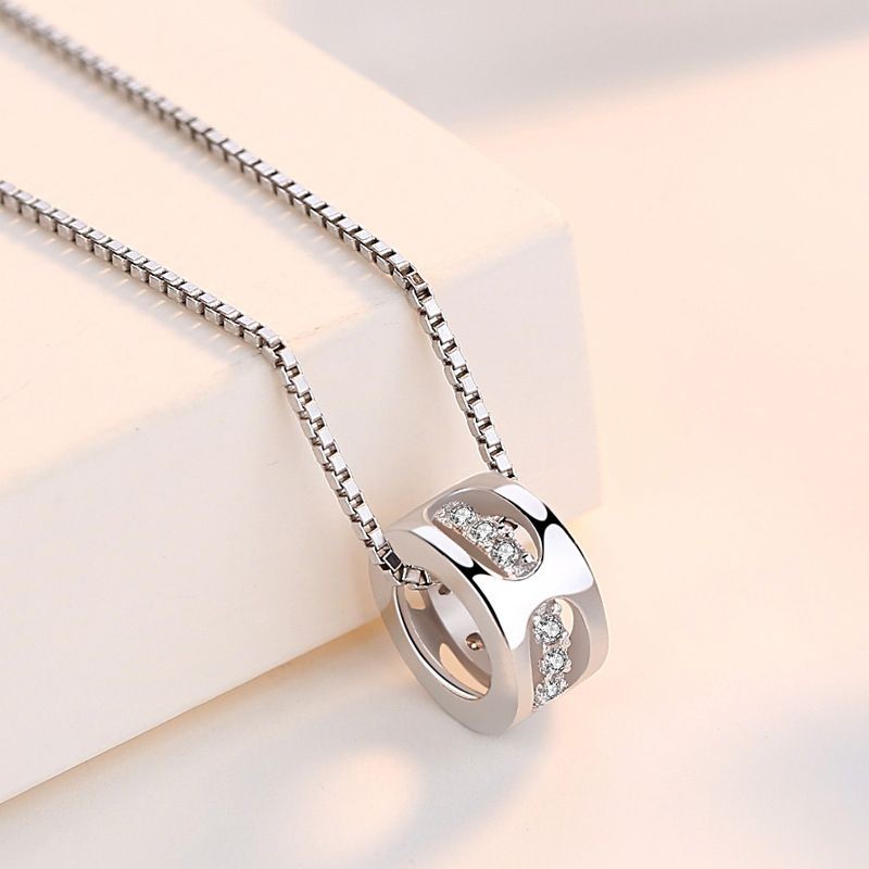 星彤精品飾品-新款s925純銀項鍊女轉運珠項鍊韓版簡約鎖骨鏈女情侶吊墜閨蜜禮物