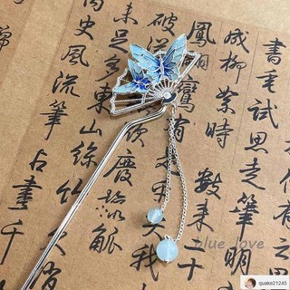國風髮簪💗 髮飾 髮箍 髮夾 小眾設計不撞款 台灣發貨新中式蝴蝶流蘇吊墜發簪古風高級盤發氣質頭飾漢服簪子七夕送女友