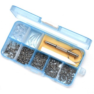 Eyeglasses Sunglasses Screw Set with Tweezers Tools Nut Nose