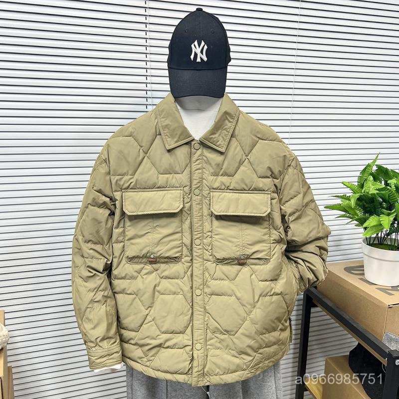 【ASDF】臺灣出貨 免運 薄款羽絨男 輕薄羽絨服男冬季短款鴨絨翻領襯衫外套青年潮流百搭休閒保暖上衣 XJ0V