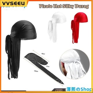 Durag Silk For Men Women, Pirate Cap Bandana Extra Long Tail