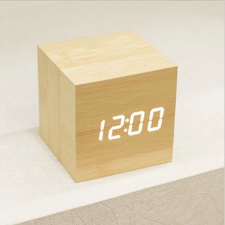 Digital Qualified Wood LED Alarm Clock Wood Clock Table Deco