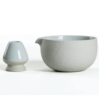 Natural Rock Texture Matcha Bowl (Pouring Spout) with Whisk
