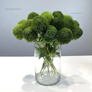 ✨上新優惠價✨【高模擬綠石竹】50cm軟膠綠毛球假花 6色可選(深綠/淺綠/深紅/黃/橙/白) 婚慶佈景/咖啡廳裝飾HH