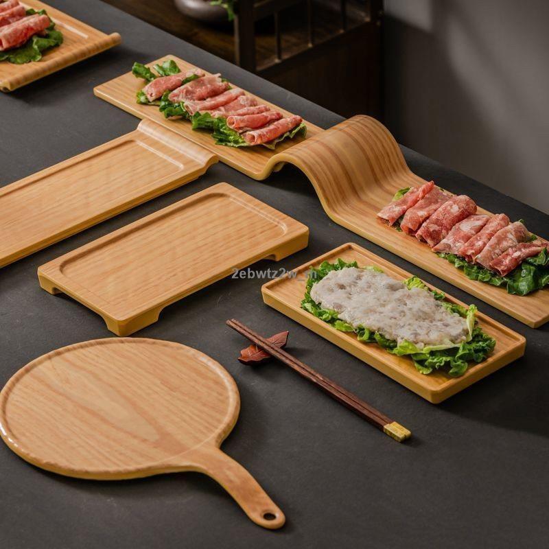 熱賣 壽喜燒和牛盤 日式烤肉火鍋牛肉盤 長形盤 烤肉涮肉盤 密胺仿木紋餐盤 肥牛木盤 火鍋店必備 廚房用具經久耐用