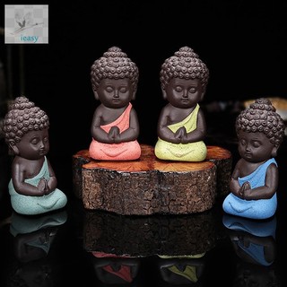 Ceramic Little Monk Figurine Home Decor Buddha Statue Figure
