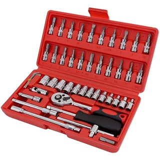 46 Piece 1/4-inch Screwdriver Drive Socket & Bit Set Combina