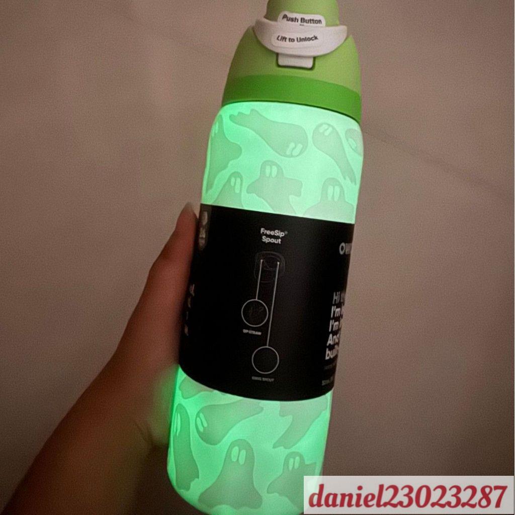 Owala FreeSip 萬聖節夜光幽靈水杯毛骨悚然的鬼魂32oz保溫杯