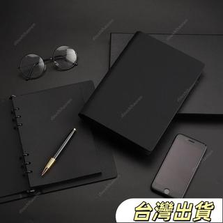 A5活頁本黑卡紙簡約輕奢記事本高顔值ins高級純色筆記本lg定製