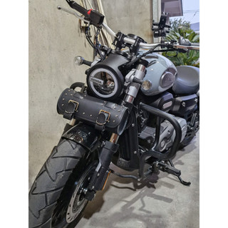 複古摩託車金吉拉300錢江閃300S哈雷太子皮革車頭包掛包工具包包
