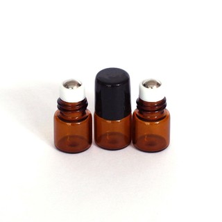 10 Pcs 1ml Empty Brown Glass Bottle Roller Ball Essential Oi