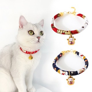 Japanese style adjustable pet cat dog collar necklace copper