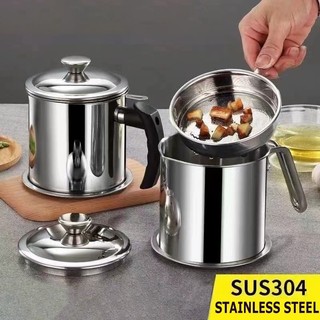 1.8L Oil Filter Home Kitchen 304 Stainless Steel Oil Pot Con