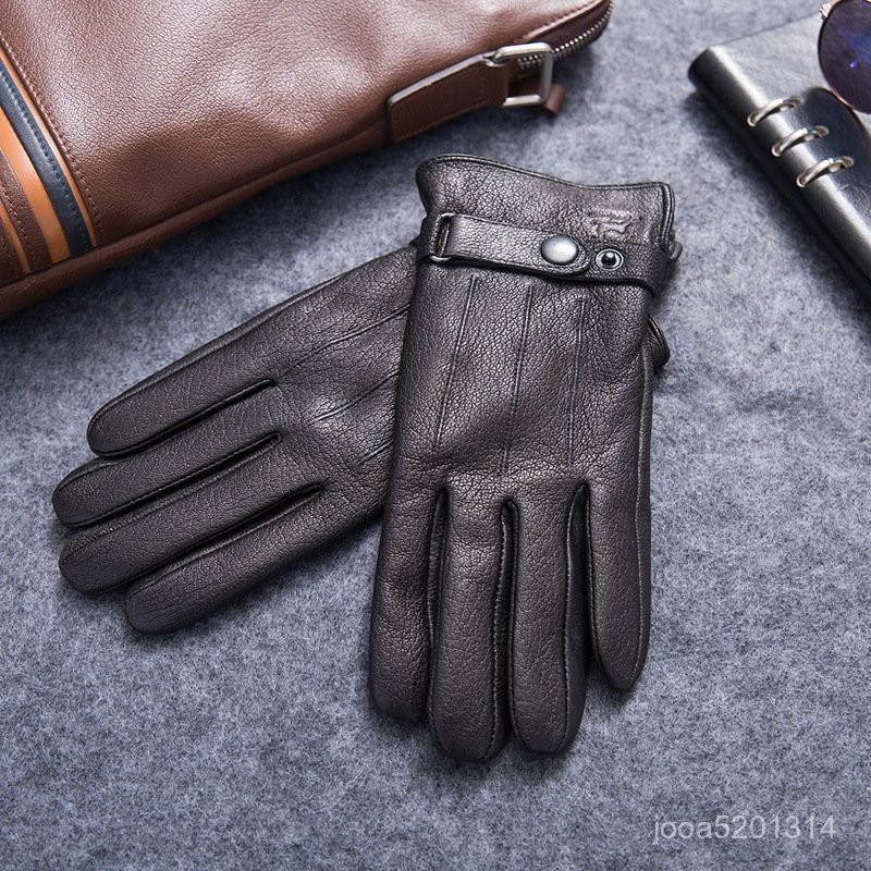 【MR.男先生】臺灣出貨 免運 男秋冬手套 山羊皮男士手套 秋冬季保暖加絨加厚 防風仿鹿皮紋羊皮 開車騎行摩託保暖手套