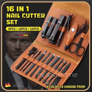 16PCS Nail Cutter Set Stainless Steel Manicure Nail Clipper