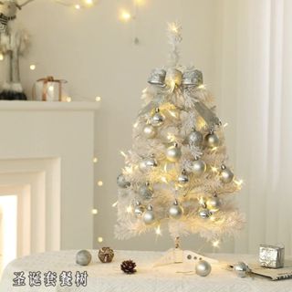 聖誕樹 迷你聖誕樹 小型聖誕樹 家用聖誕樹 聖誕節裝飾 迷你聖誕樹 2024新款聖誕節白色裝飾樹套餐家用桌面聖誕樹擺件