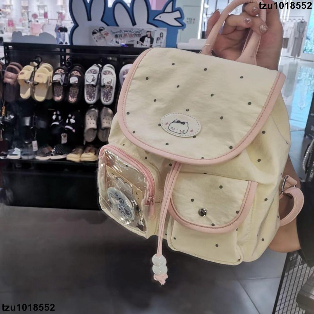 超低價十 後背包 痛包 雙肩包 琦琦家新款可愛米米兔雙肩痛包手提包大容量軟妹子休閒雙肩包