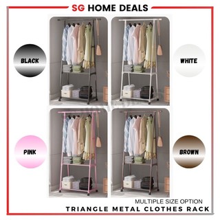Multifunction Triangle Metal Hanger Clothes Rack with 2 Laye