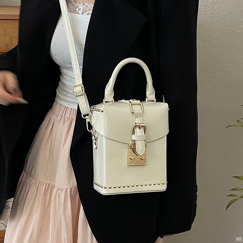 [MR]簡約輕奢盒子小方包包女新款高階質感潮時尚斜挎包時髦小拎包