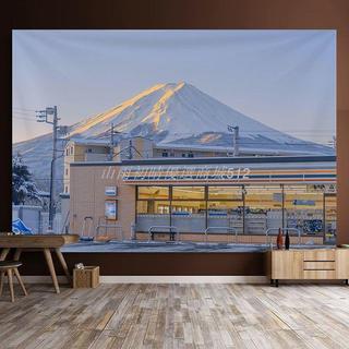 ✔【裝飾掛布】富士山下背景布房間臥室裝飾墻布宿舍佈置掛布氛圍感掛布-初晴優選